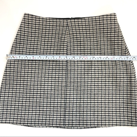 Aritzia Wilfred Wool Cashmere Blend Houndstooth Mini Skirt Sz 8 - Picture 12 of 14